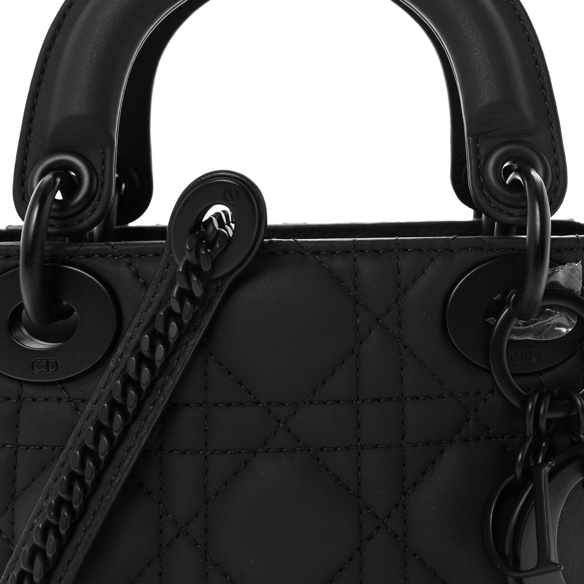 Ultra Matte Calfskin Cannage Mini Lady Dior Black