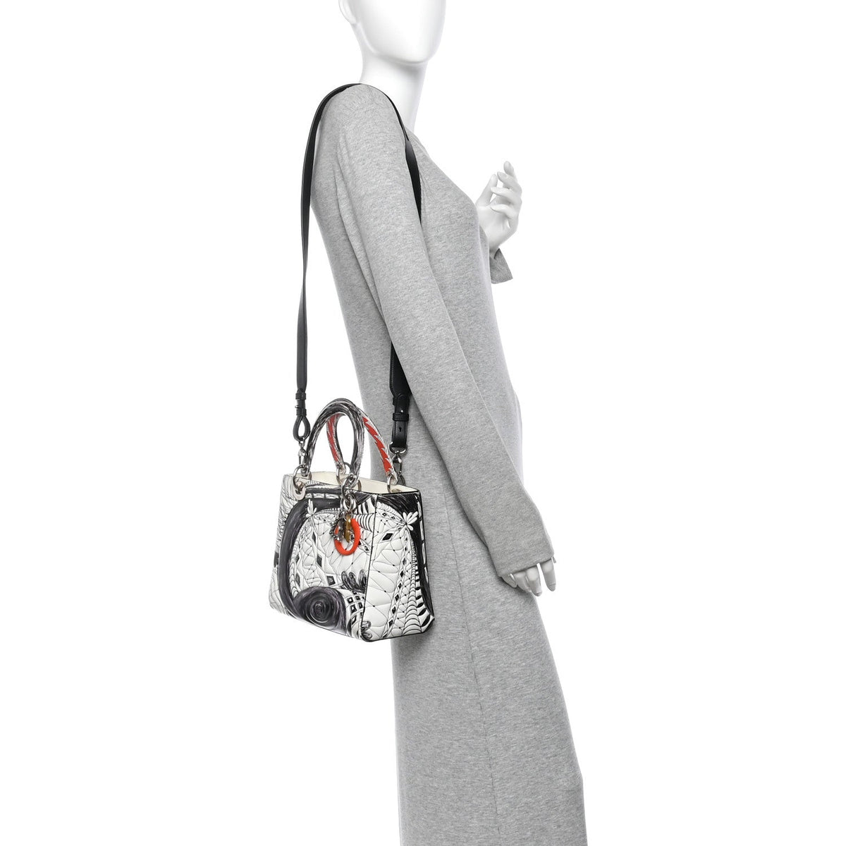 Calfskin Quilted Jack Pierson Art Lady Dior White Black Multicolor