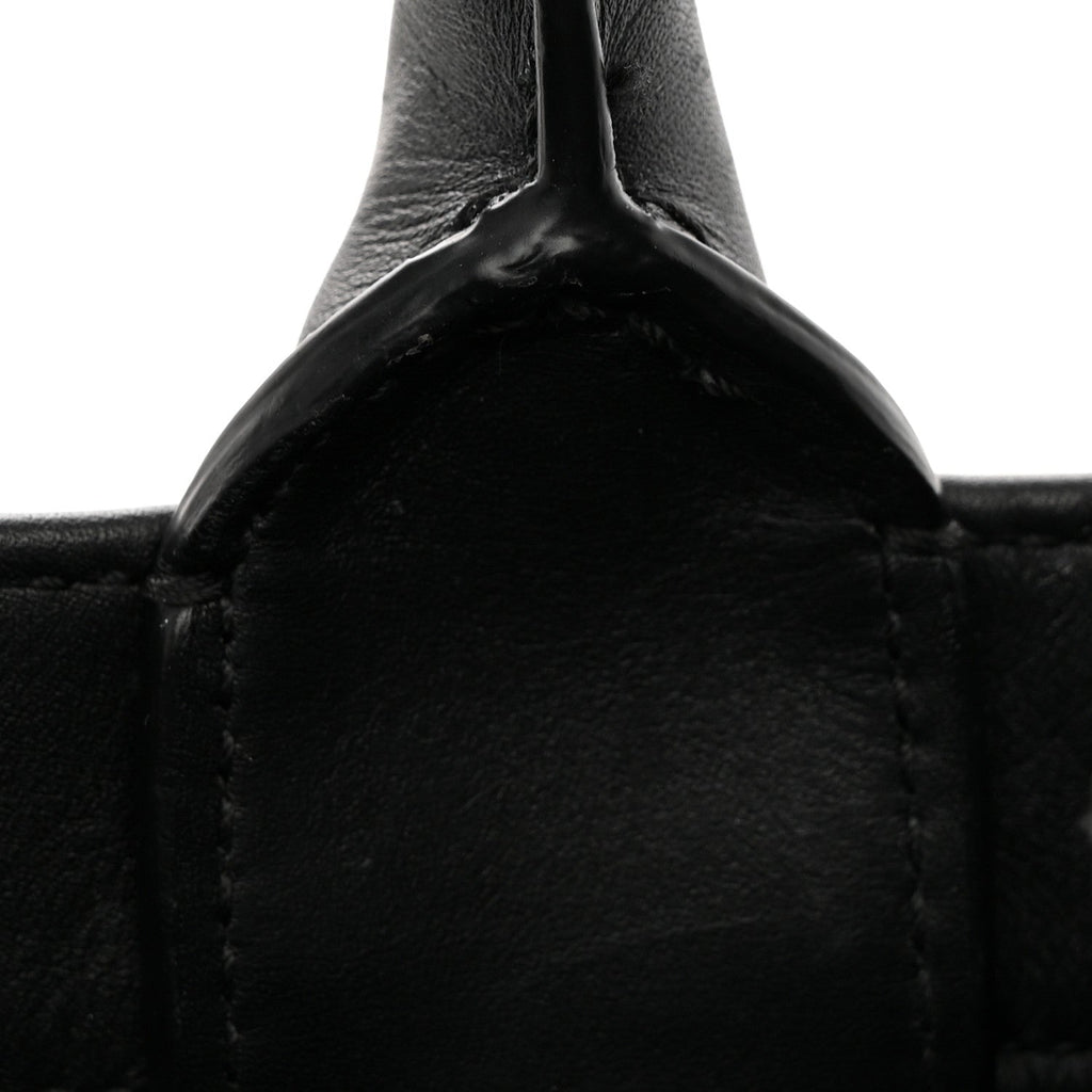 Calfskin Embossed Medium Book Tote Black
