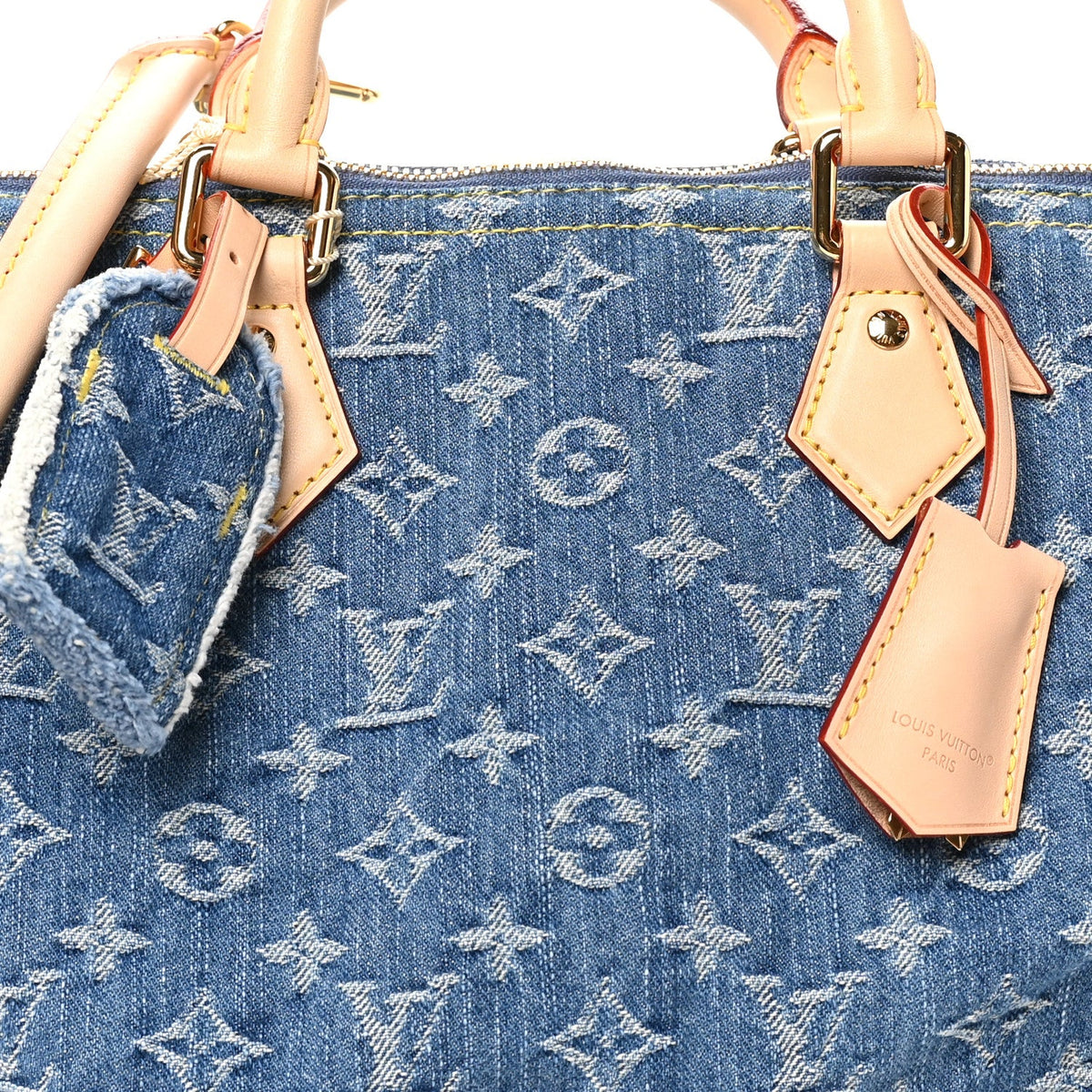 Monogram Denim Speedy Soft 30 Blue