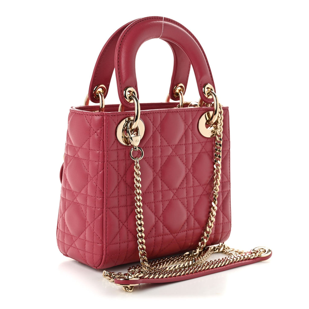 Lambskin Cannage Mini Lady Dior Pink