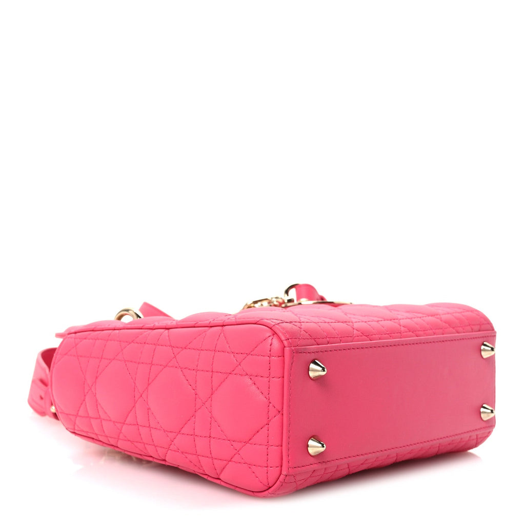 Lambskin Cannage Small My ABCDior Lady Dior Fuchsia