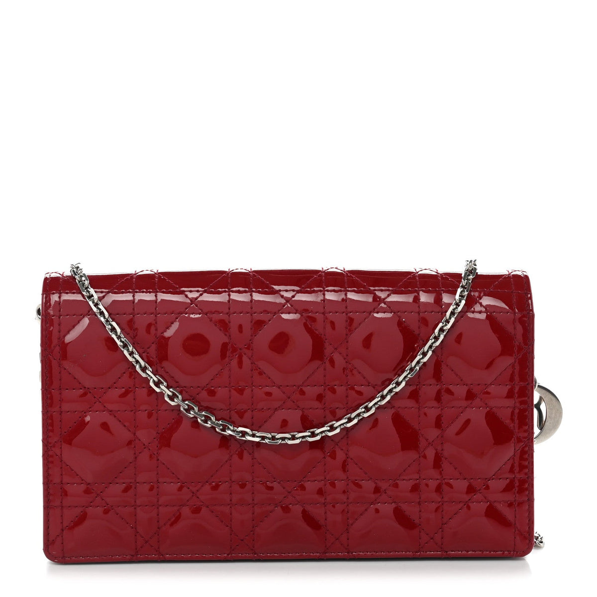 Patent Cannage Lady Dior Clutch Red