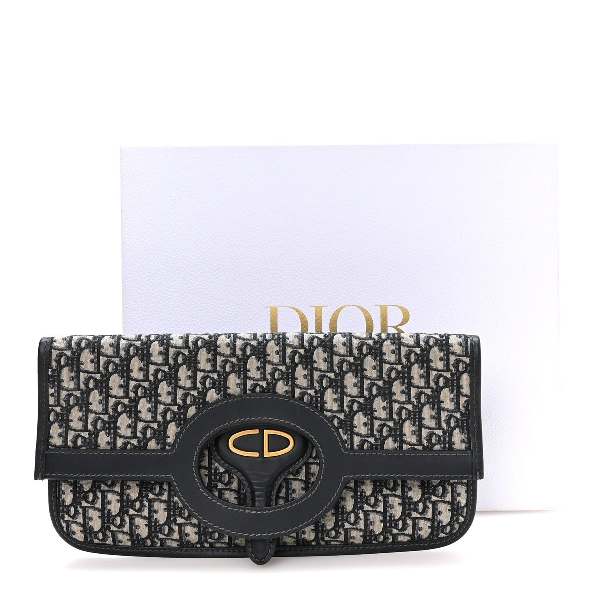 Oblique Fold Over Clutch Blue