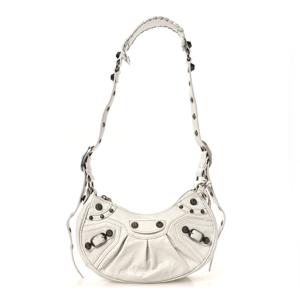 Agneau Arena Le Cagole Shoulder Bag XS Optic White