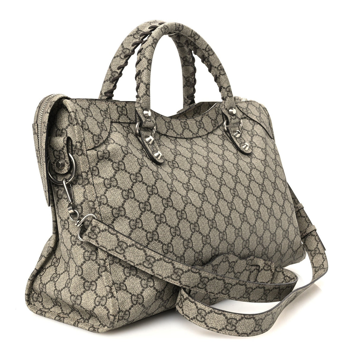 X GUCCI GG Supreme Monogram Neo Classic Silver Hardware City Beige Ebony