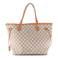 Damier Azur Neo Neverfull MM Rose Ballerine