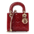 Patent Cannage Mini Lady Dior Red