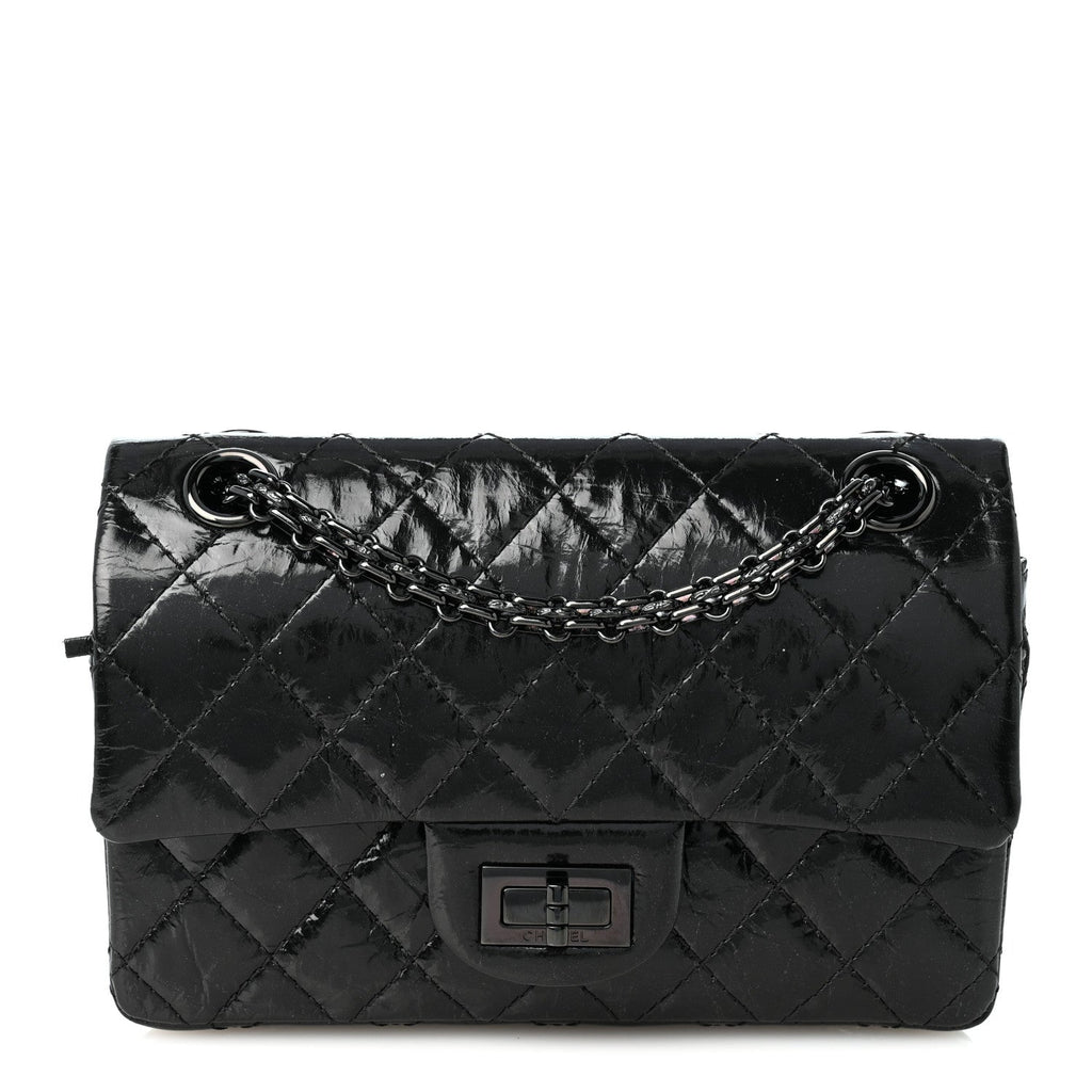 Aged Calfskin Quilted 2.55 Reissue 224 Flap So Black