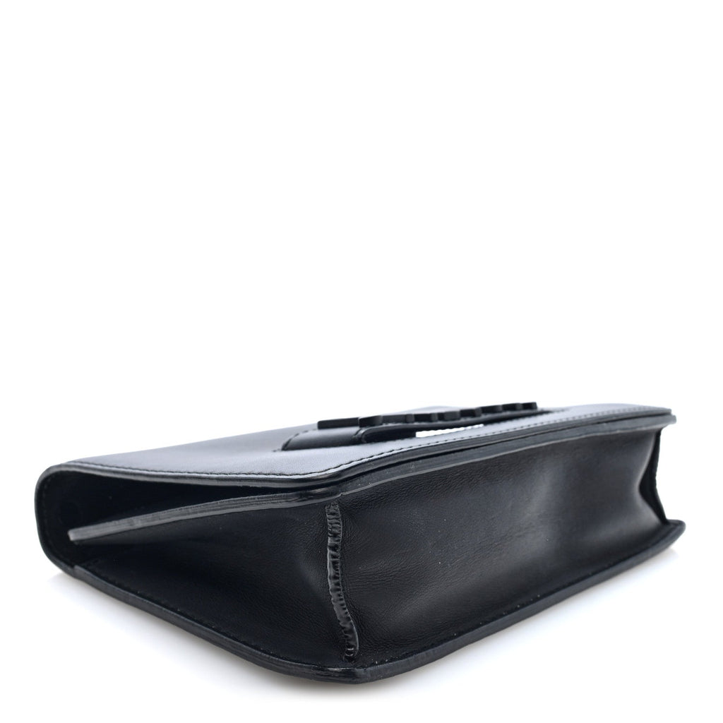 Ultra Matte Calfskin J'Adior Chain Flap Bag Black