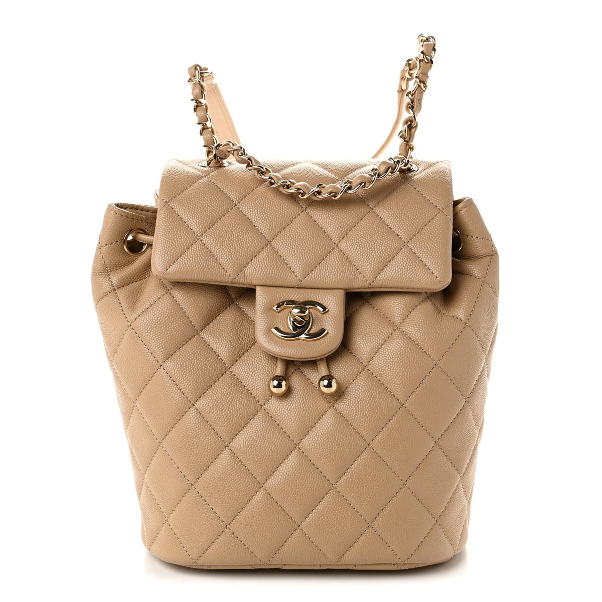 Caviar Quilted Mini Urban Spirit Backpack Beige