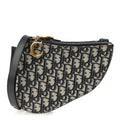 Oblique Saddle Pouch With Strap Navy Blue