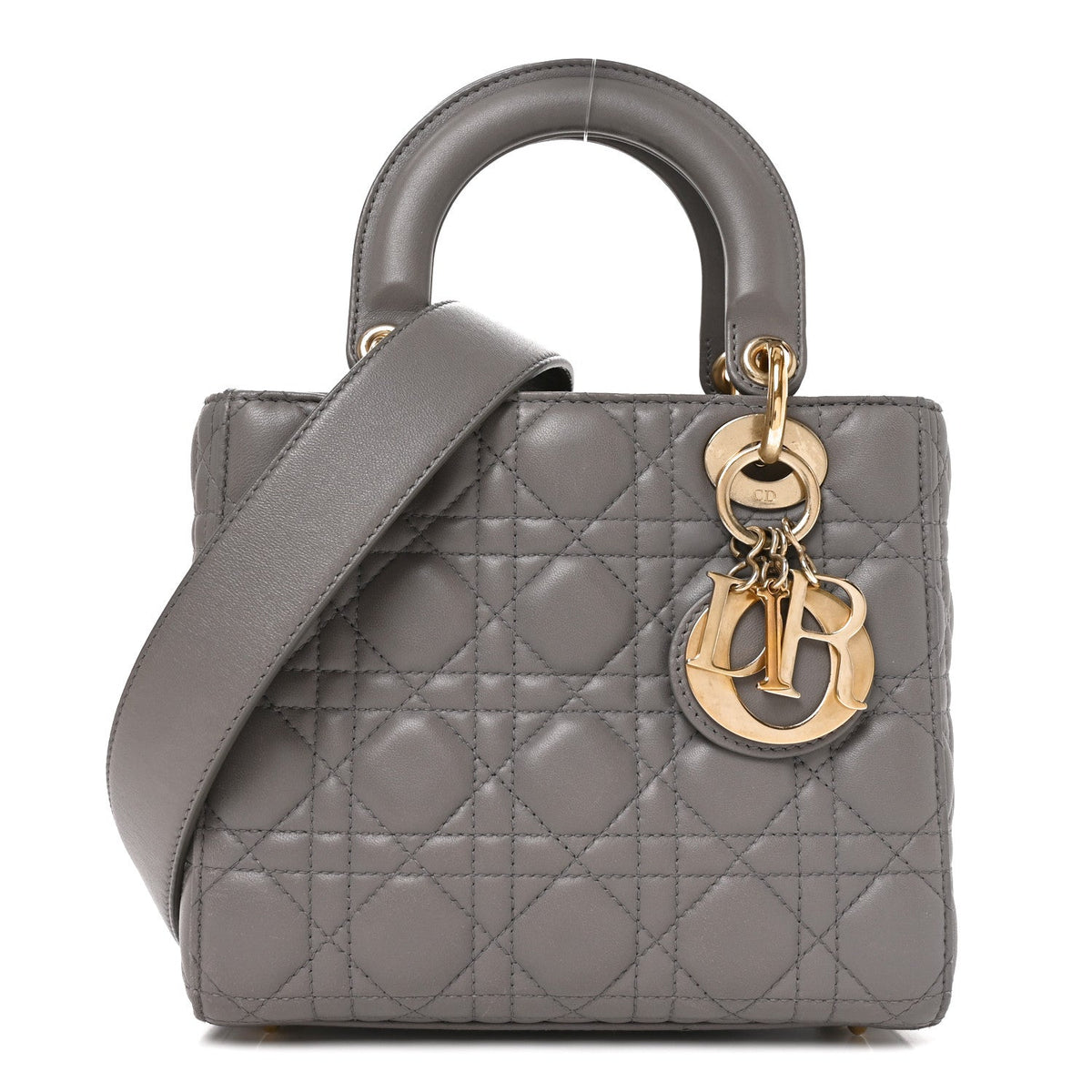 Lambskin Cannage Small My ABCDior Lady Dior Grey