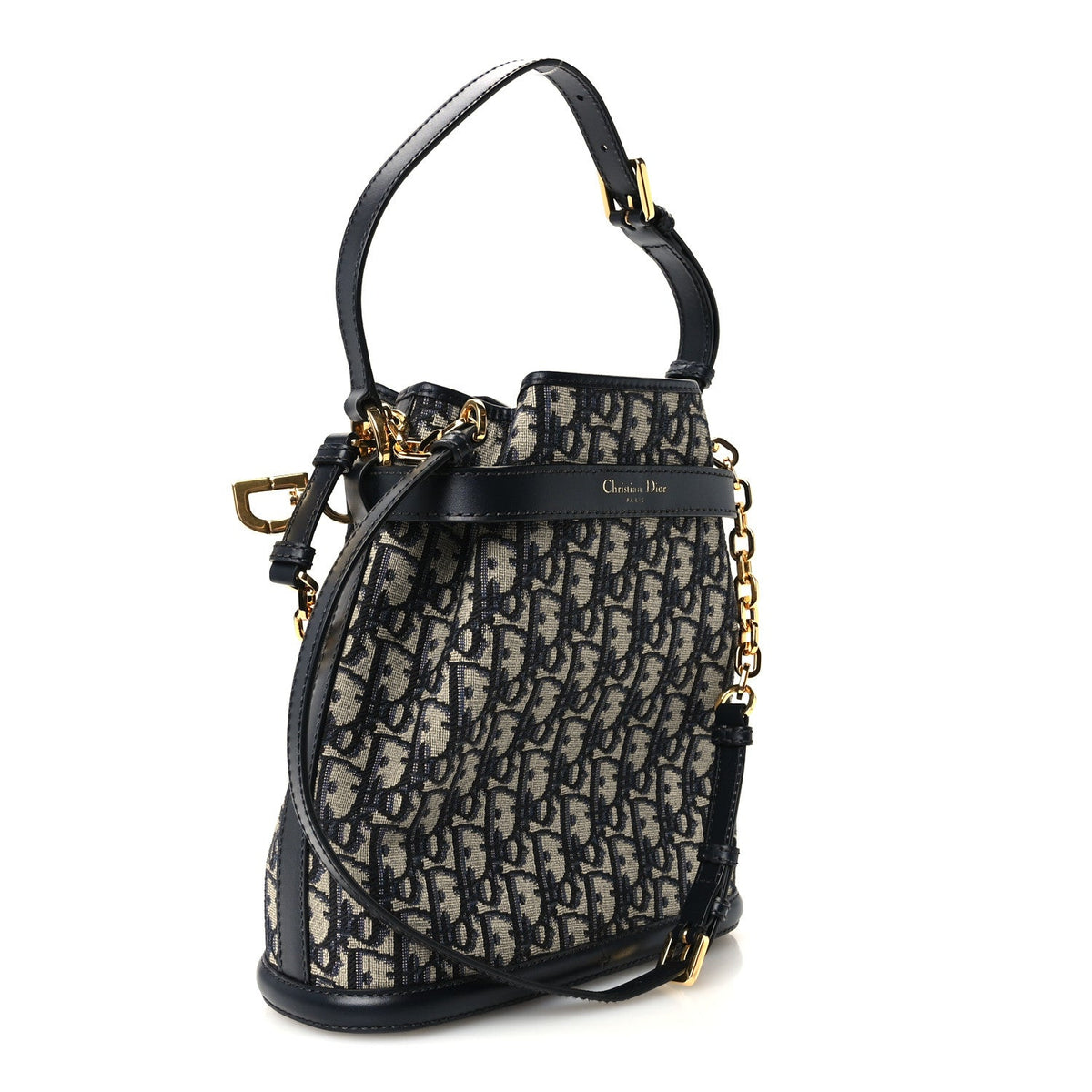 Oblique Calfskin Medium C'est Dior Bucket Bag Blue