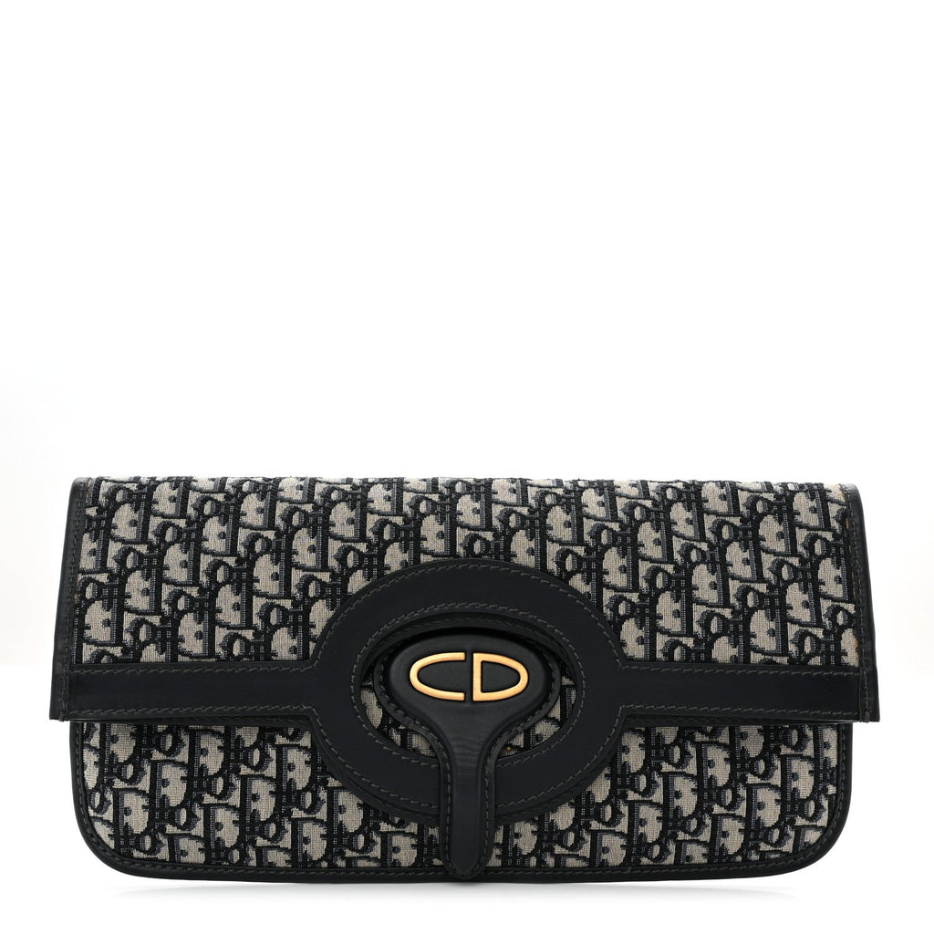 Oblique Fold Over Clutch Blue