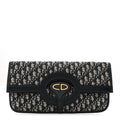 Oblique Fold Over Clutch Blue