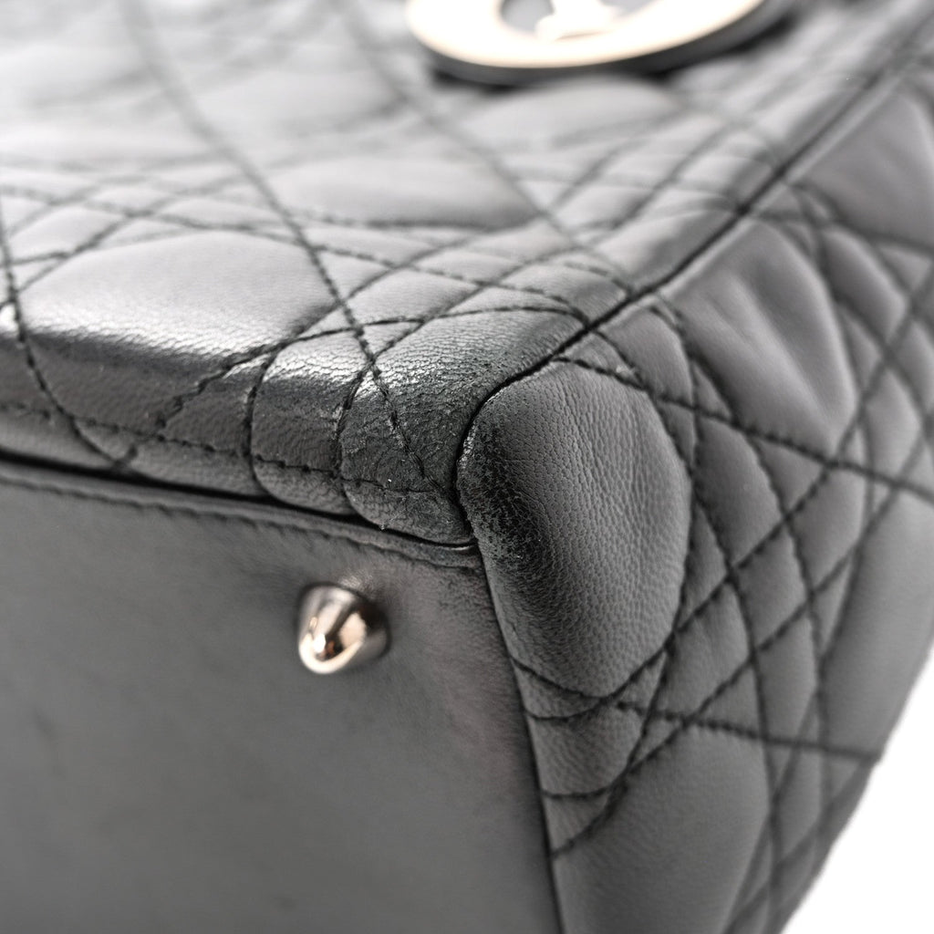 Lambskin Cannage Medium Lady Dior Black