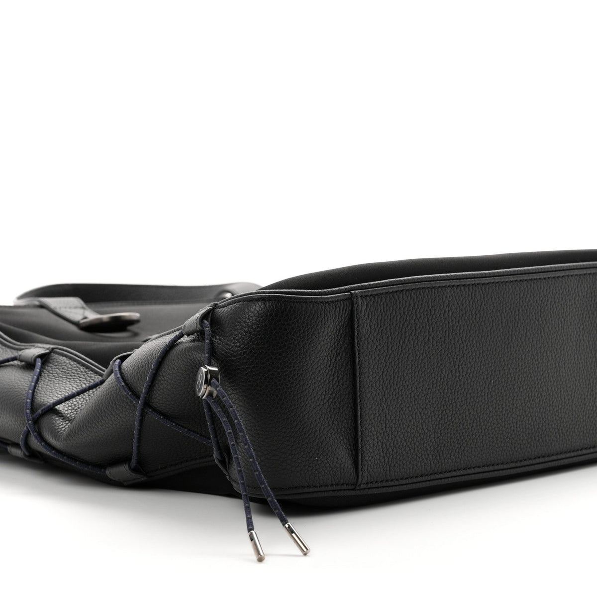 X SACAI Nylon Grained Calfskin Saddle Tote Black