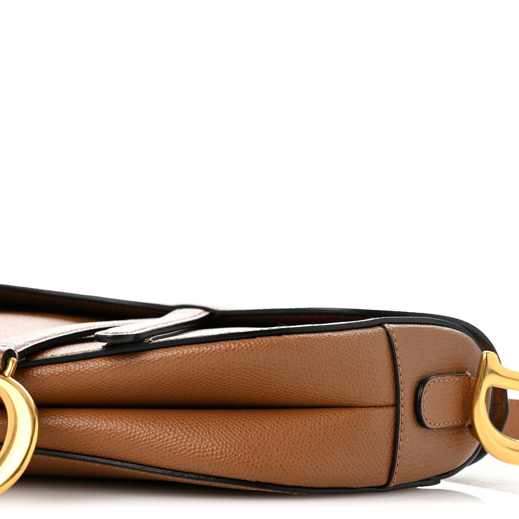 Grained Calfskin Saddle Bag Camello