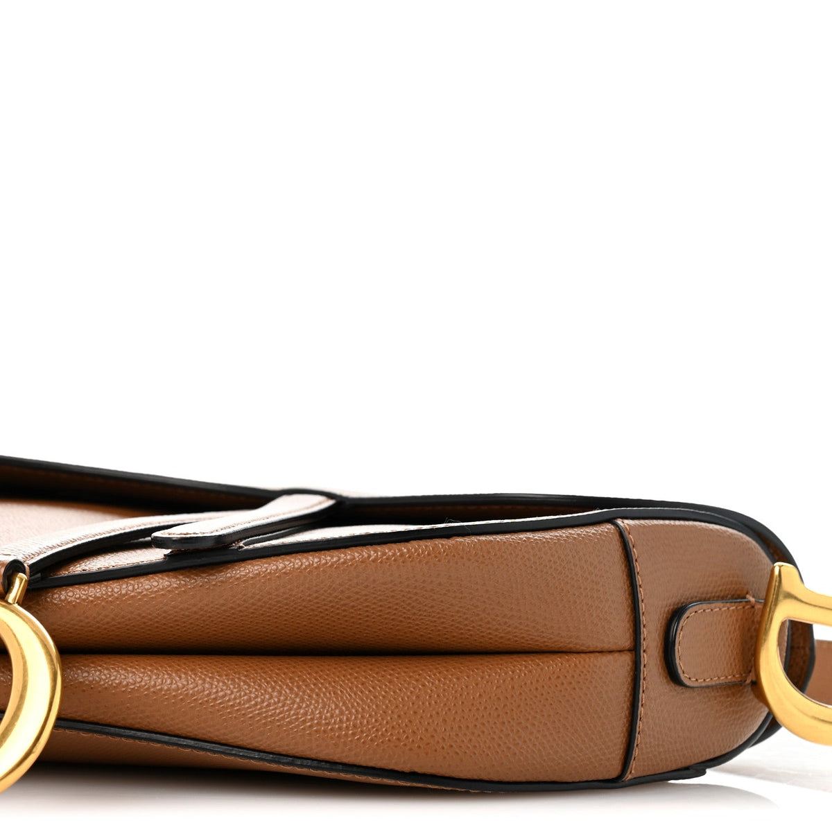 Grained Calfskin Saddle Bag Camello