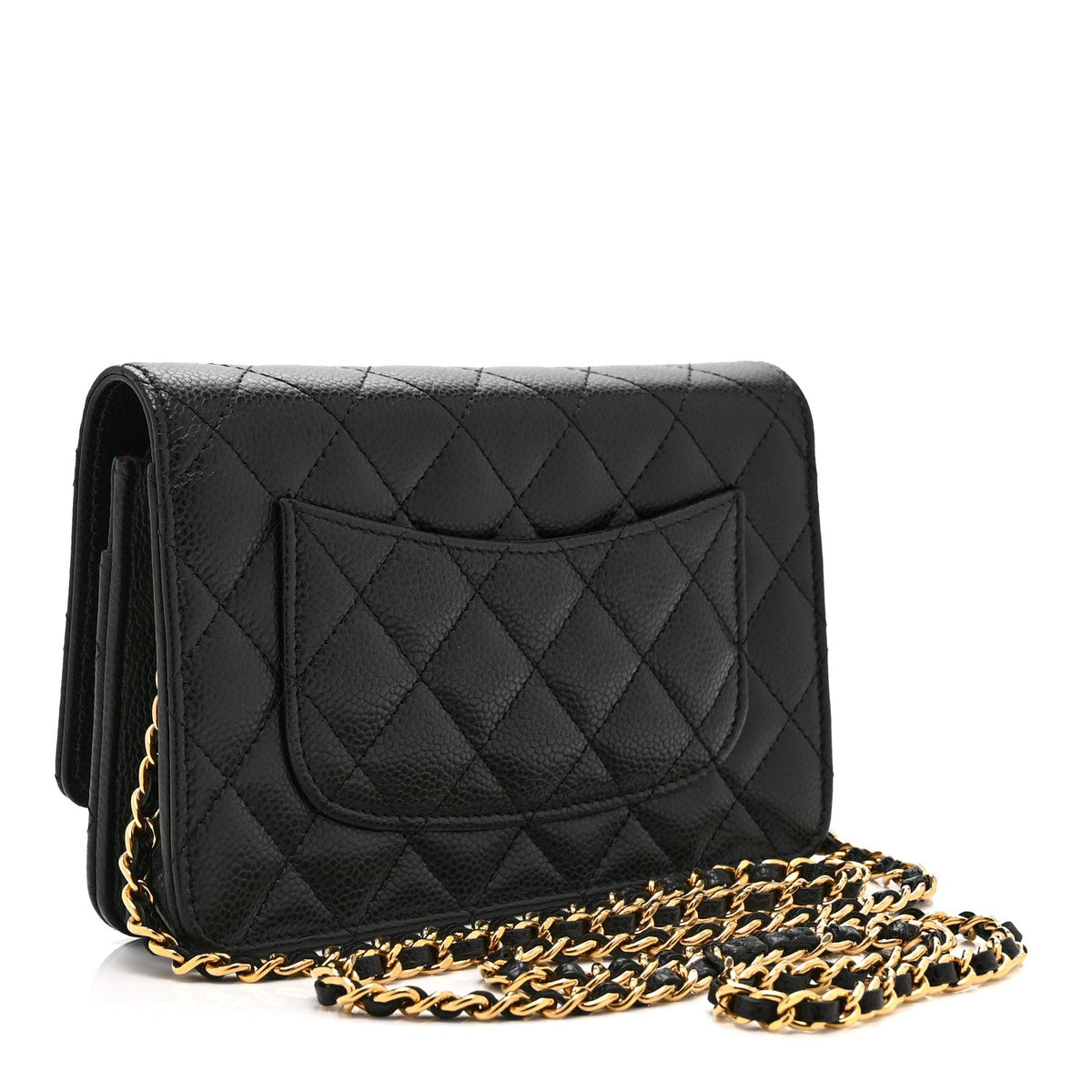 Caviar Quilted CC Turnlock Wallet On Chain WOC Black