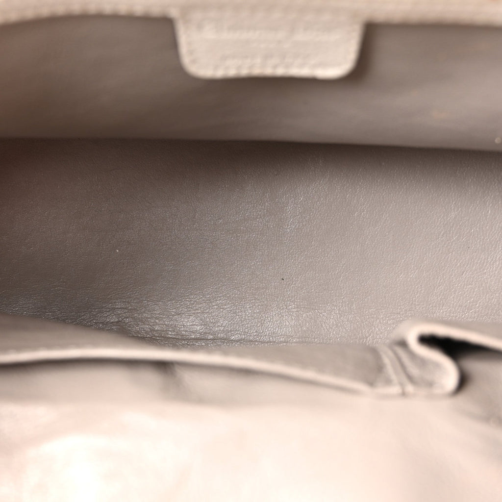 Calfskin My Dior Frame Pocket Satchel White