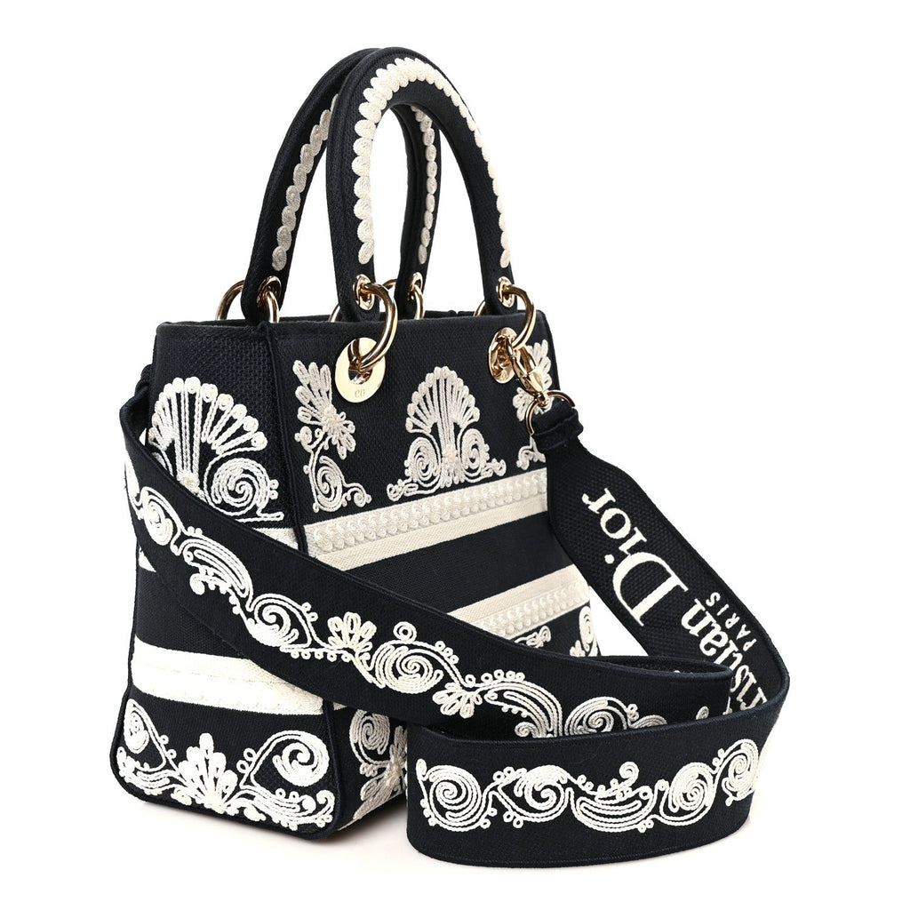 Embroidered Cornely Medium Lady D-Lite Blue White