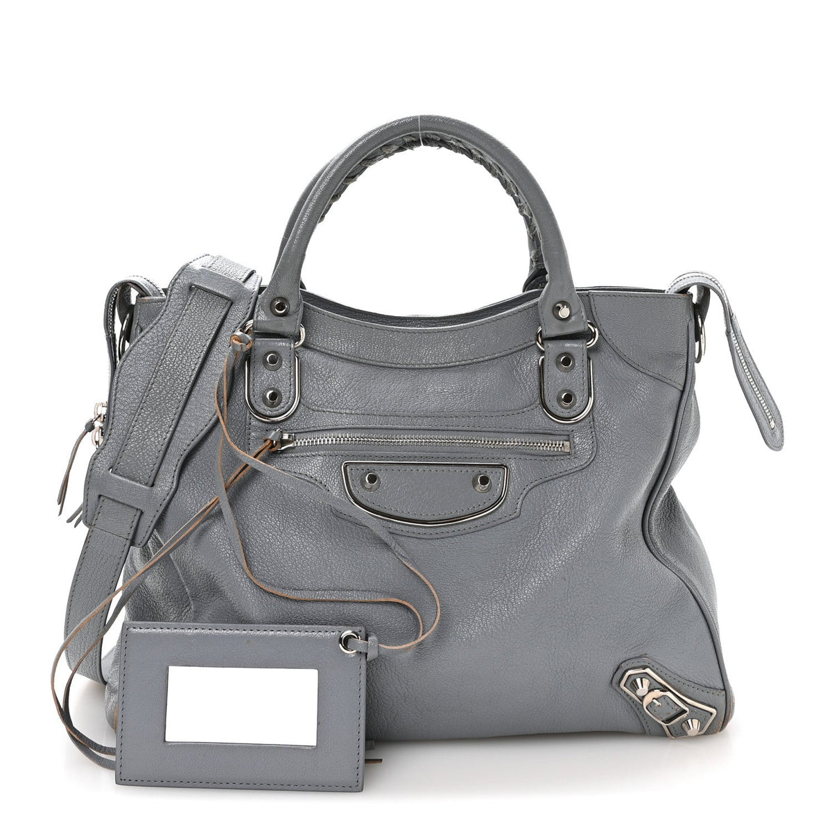 Chevre Silver Metallic Edge Hardware Velo Gris Acier