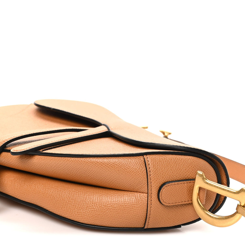 Grained Calfskin Saddle Bag Camello