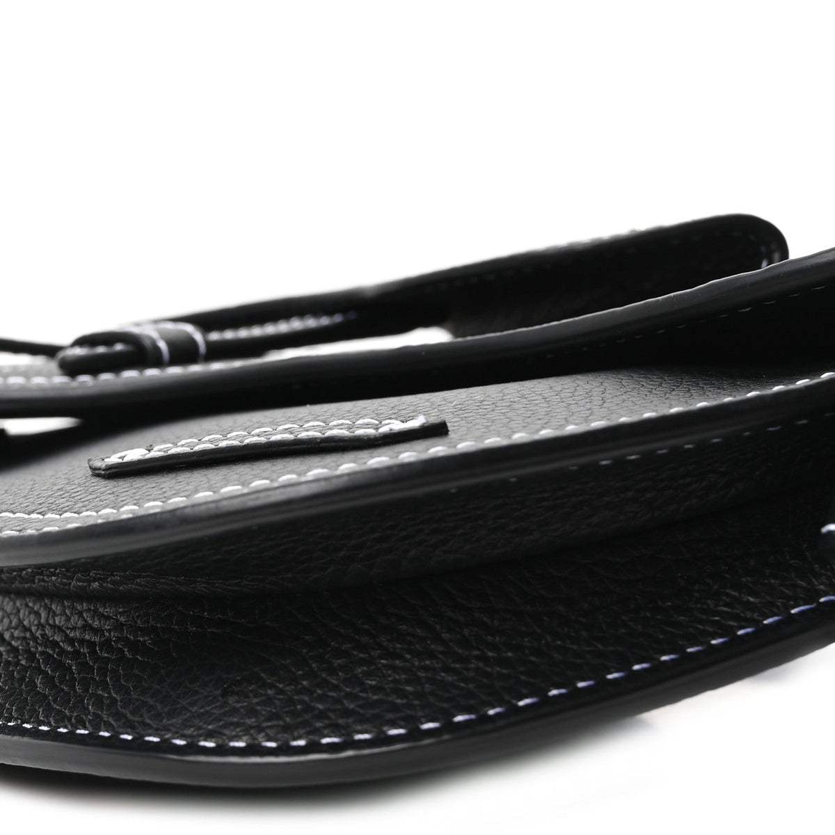 X KAWS Grained Calfskin Saddle Pouch Black