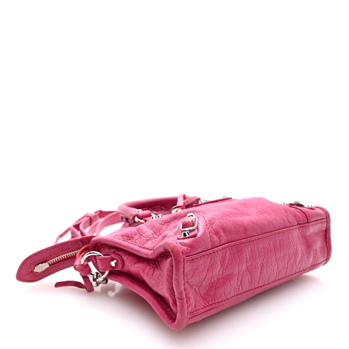 Agneau Arena Silver Hardware Nano Le City Fuchsia