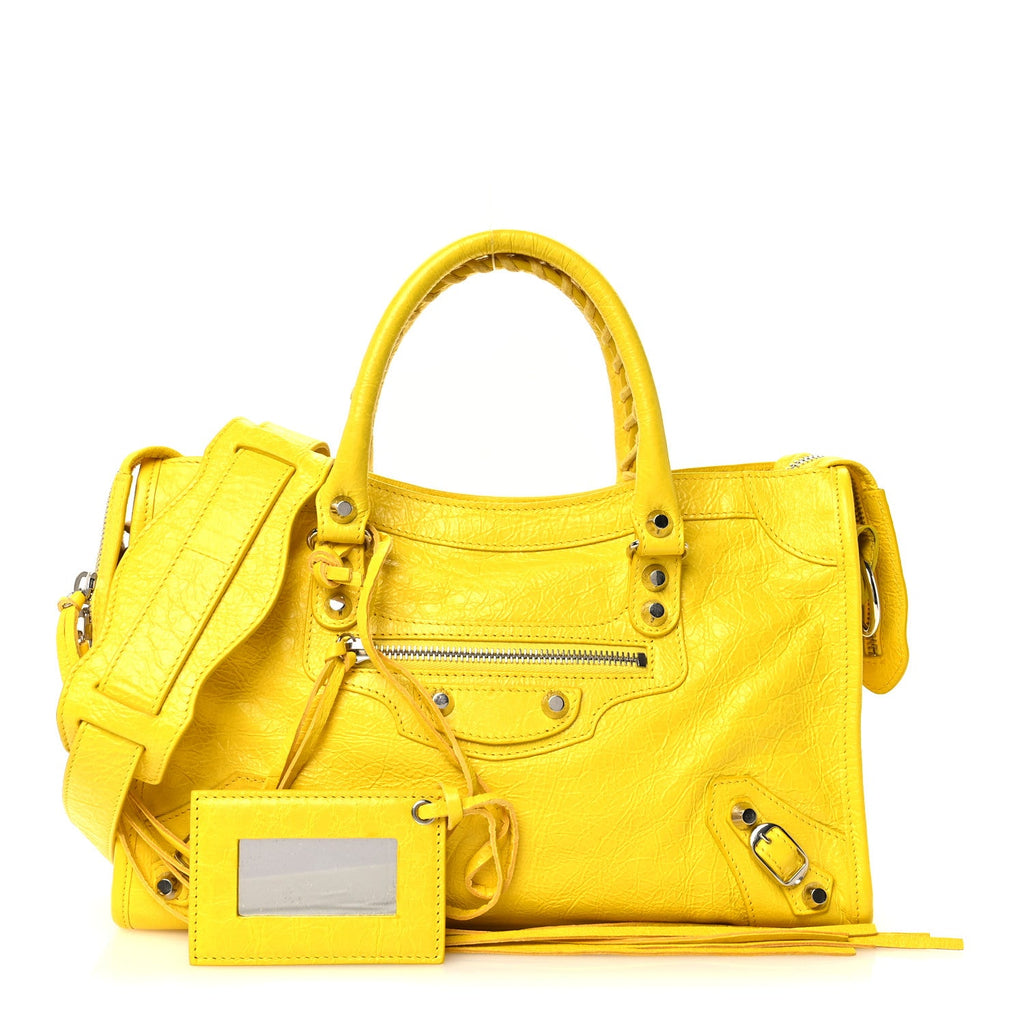 Agneau Classic Silver Hardware City S Jaune Soleil