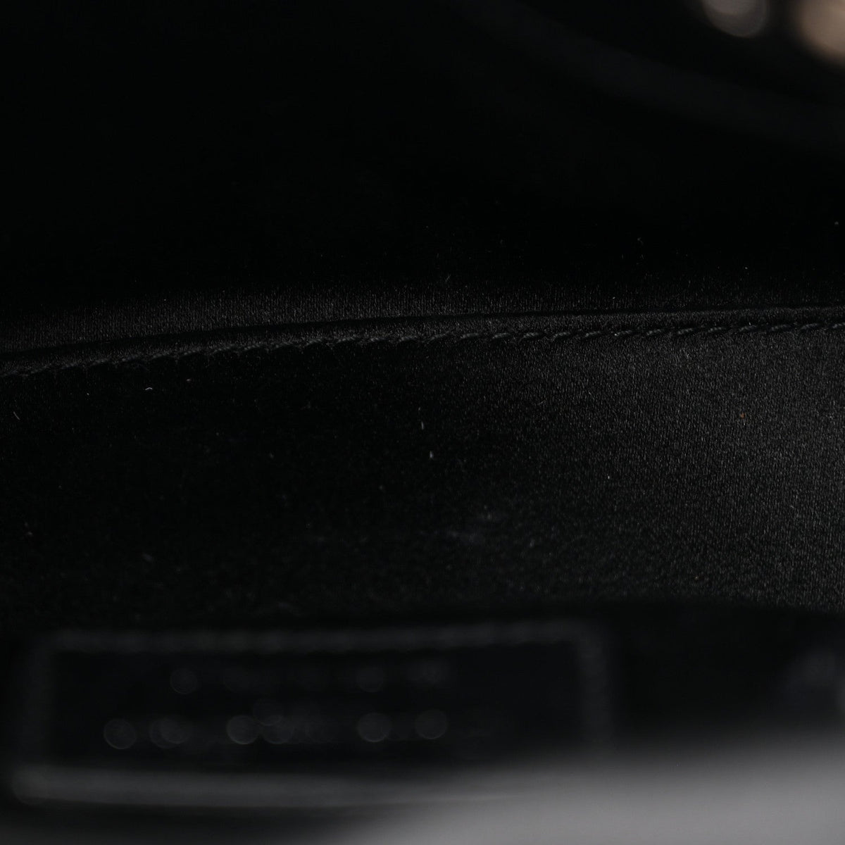 Satin Crystal Cannage Mini Lady Dior Black