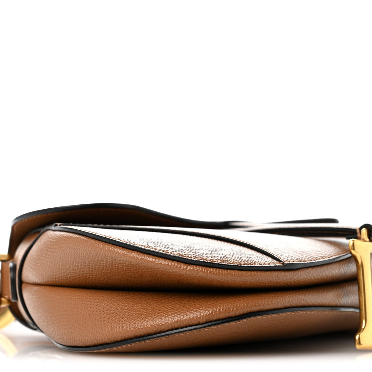 Grained Calfskin Saddle Bag Camello