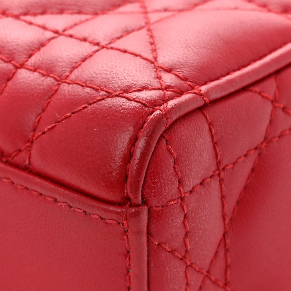 Lambskin Cannage Medium Lady D-Joy Red
