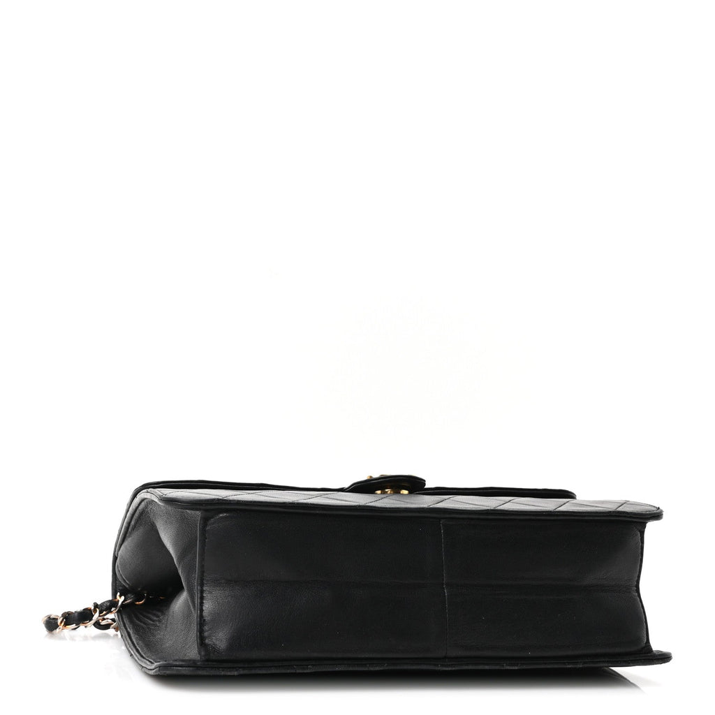 Lambskin Quilted Medium Single Flap Black