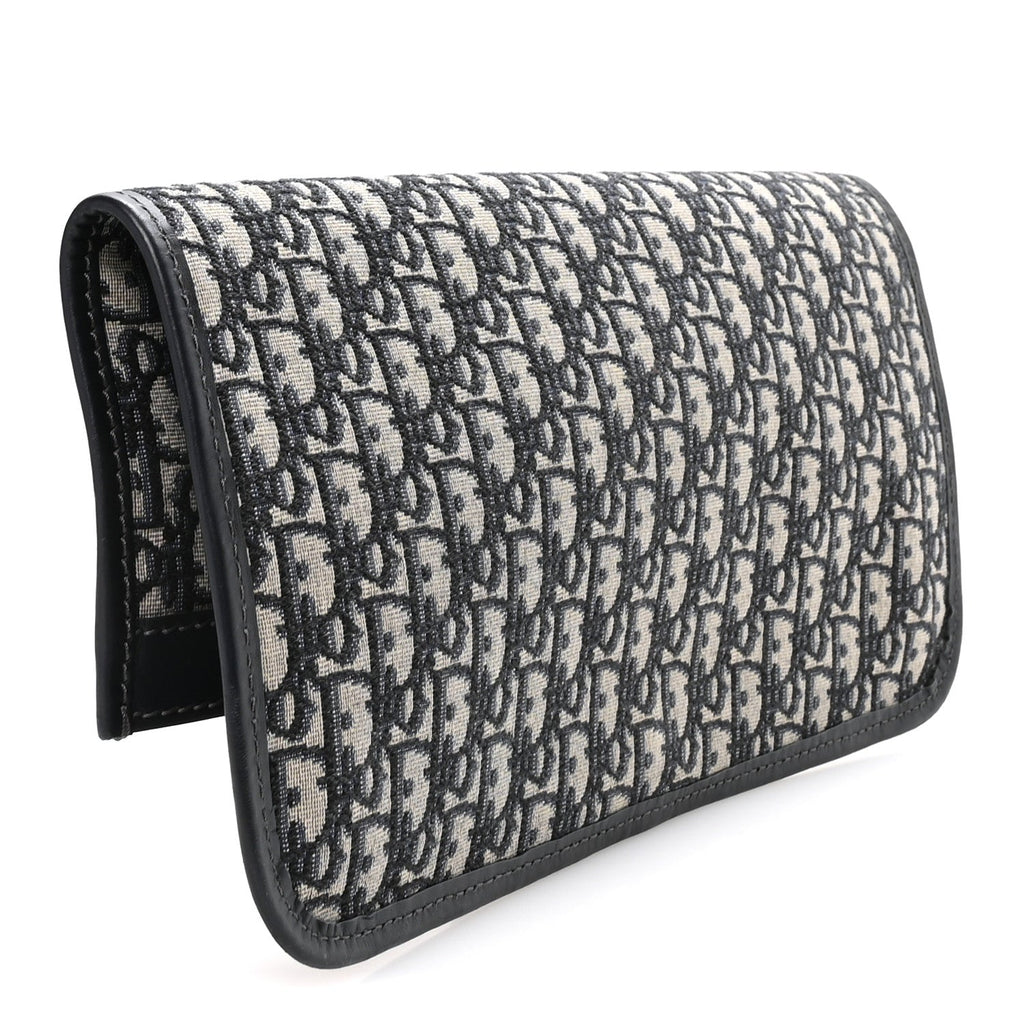 Oblique Fold Over Clutch Blue