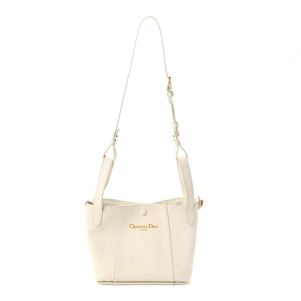 Calfskin Medium Signature Bucket Bag Latte
