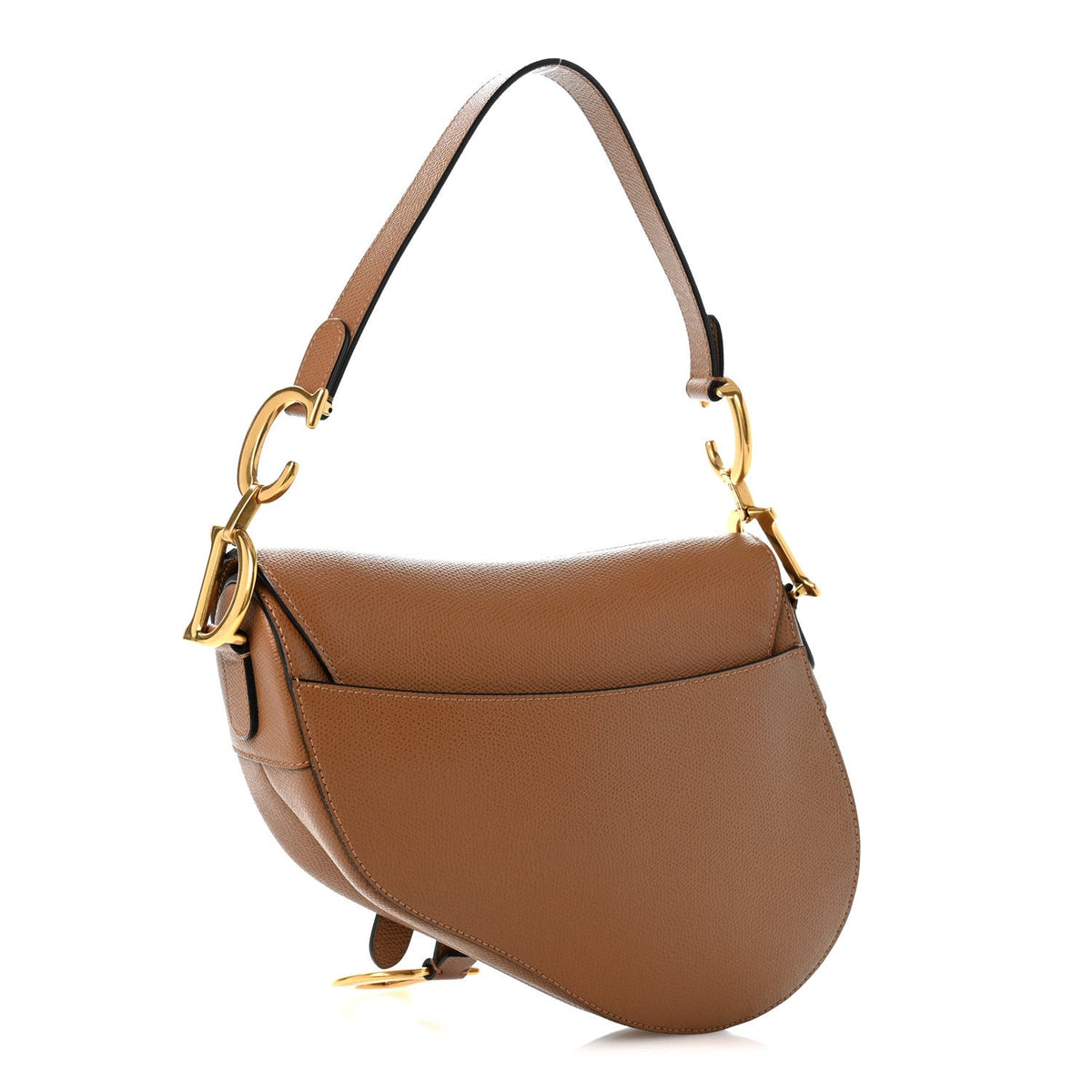 Grained Calfskin Saddle Bag Camello