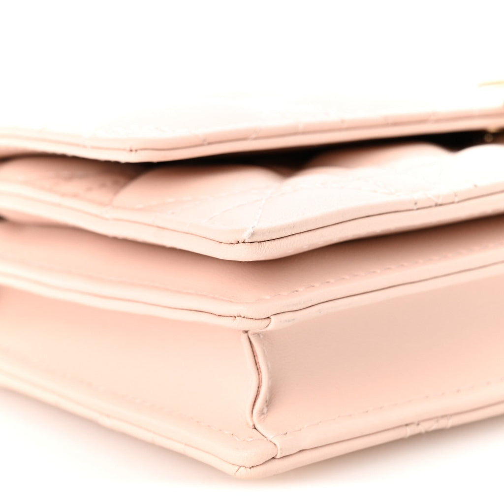 Lambskin Cannage Mini My Dior Top Handle Clutch Rose Poudre