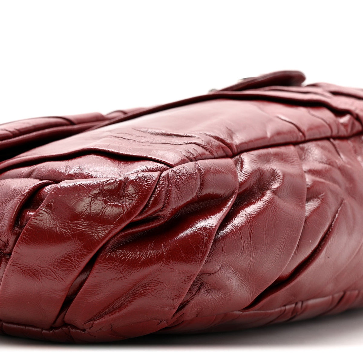 Glazed Calfskin Twisted Maxi Flap Red