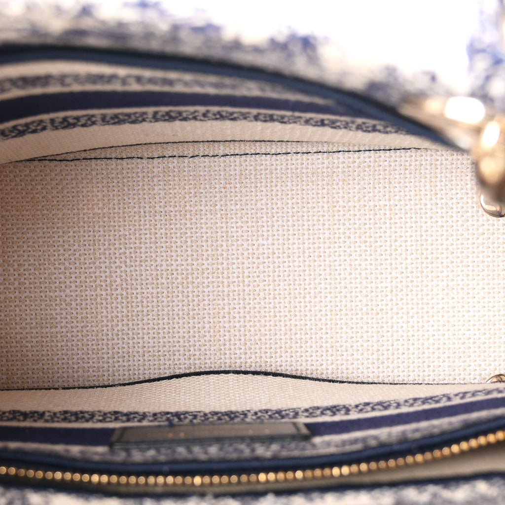 Toile de Jouy Embroidered Medium Lady D-Lite Blue