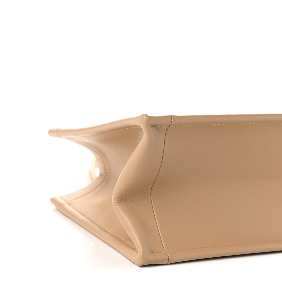 Oblique Chambray Calfskin Small Book Tote With Strap Gold Natural