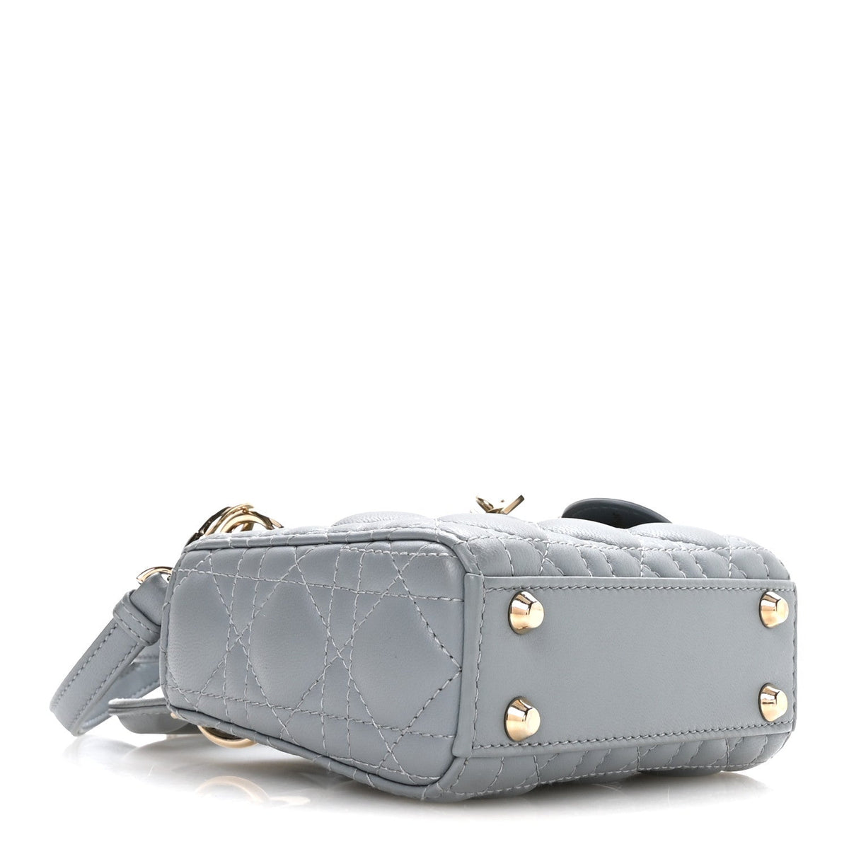 Lambskin Cannage Micro Lady Dior Cloud Blue