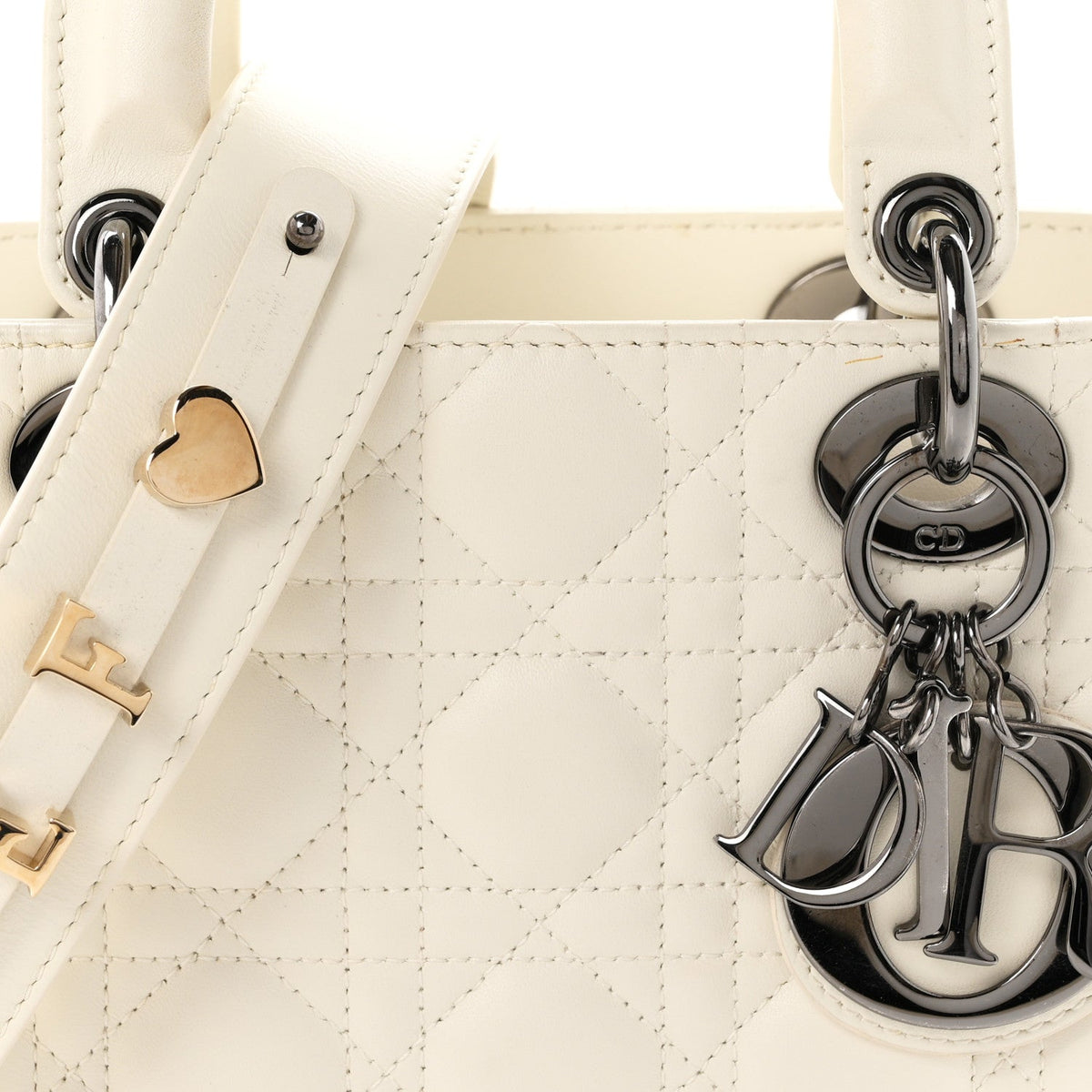 Lambskin Cannage Small My ABCDior Lady Dior White