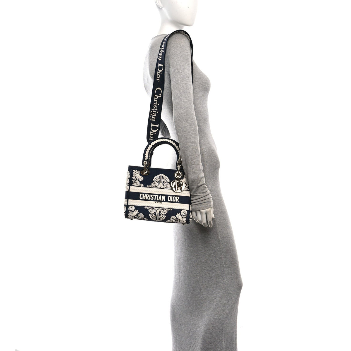 Embroidered Cornely Medium Lady D-Lite Blue White