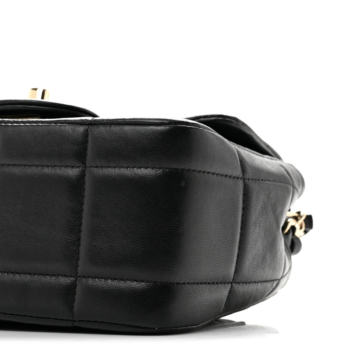 Lambskin Resin Crystal Square Quilted Mini Monacoco Flap Black