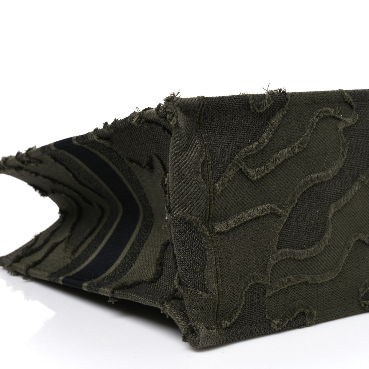 Canvas Embroidered Camouflage Book Tote Green
