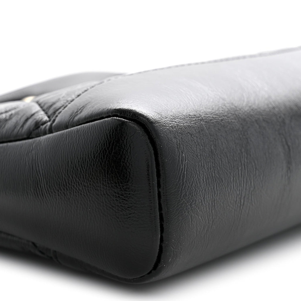 Aged Calfskin Quilted Mini 31 Shopping Bag Black