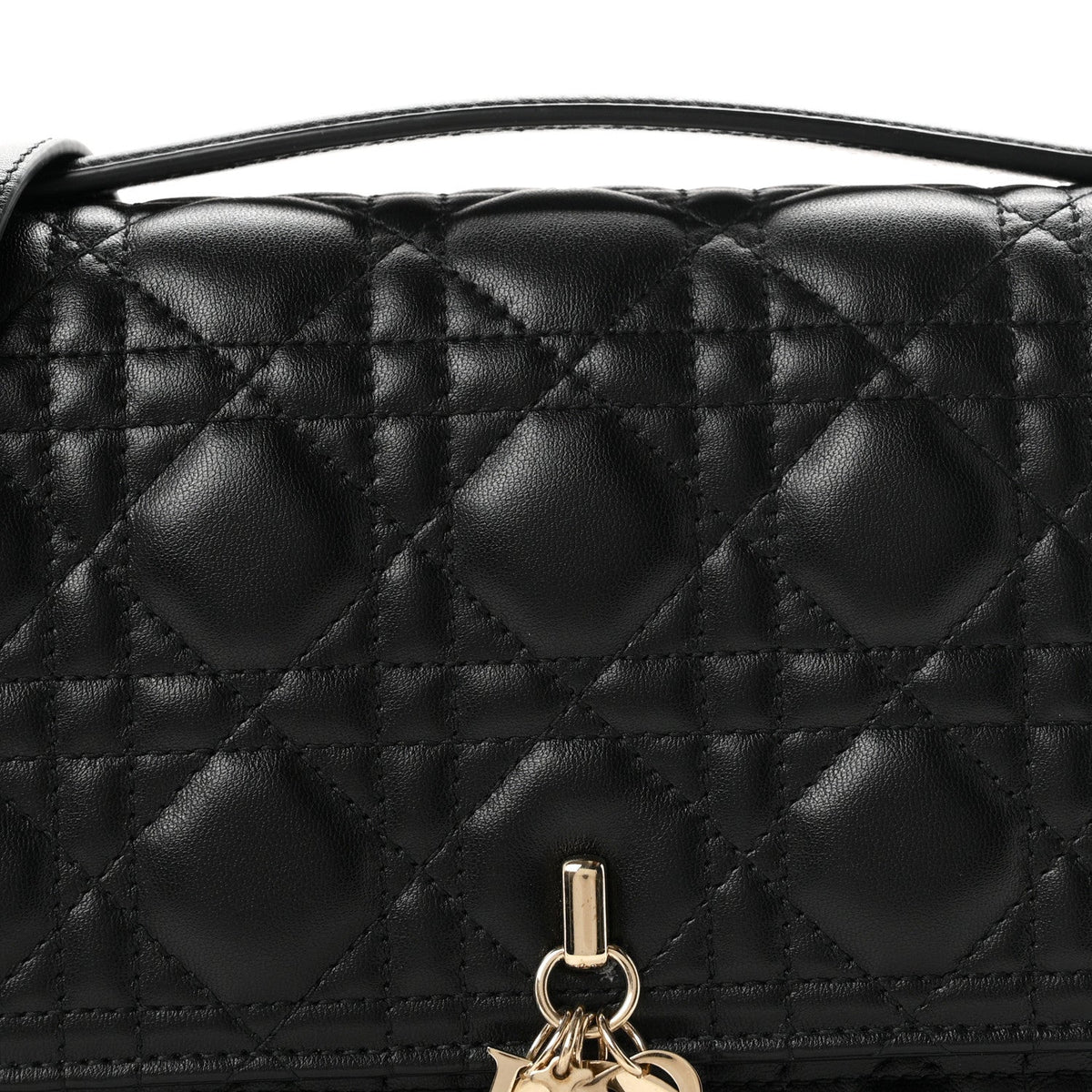 Lambskin Cannage My Dior Top Handle Bag Black